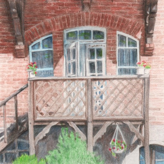 Drawing of house in Gdansk