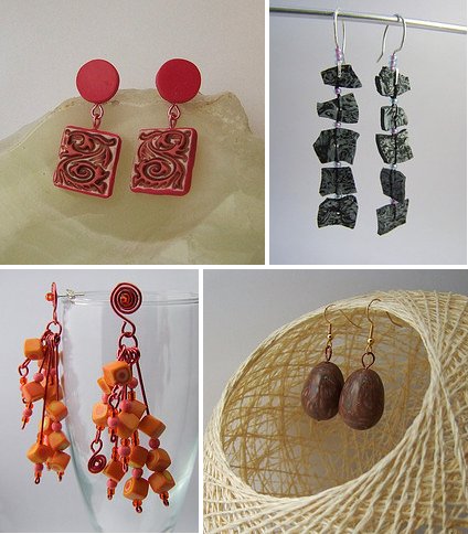 Polymer clay bead earrings