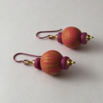 Pink and gold earrings