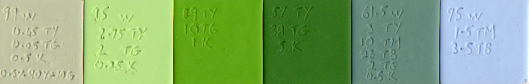 Green colour palette scan