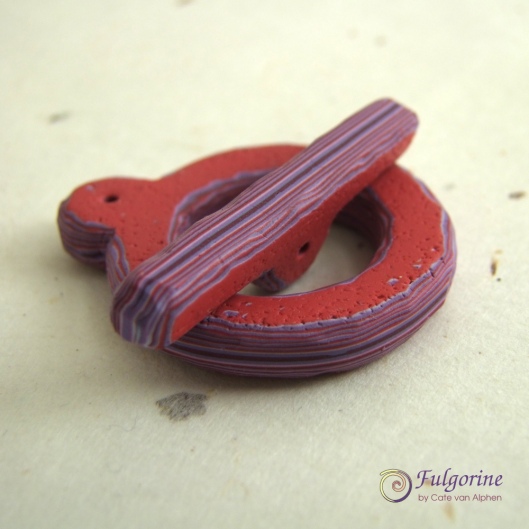 Polymer clay toggle clasp by Cate van Alphen