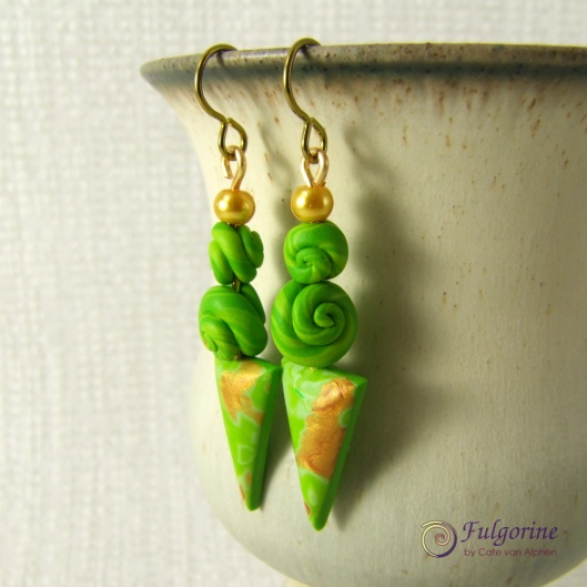 Green polymer clay beads
